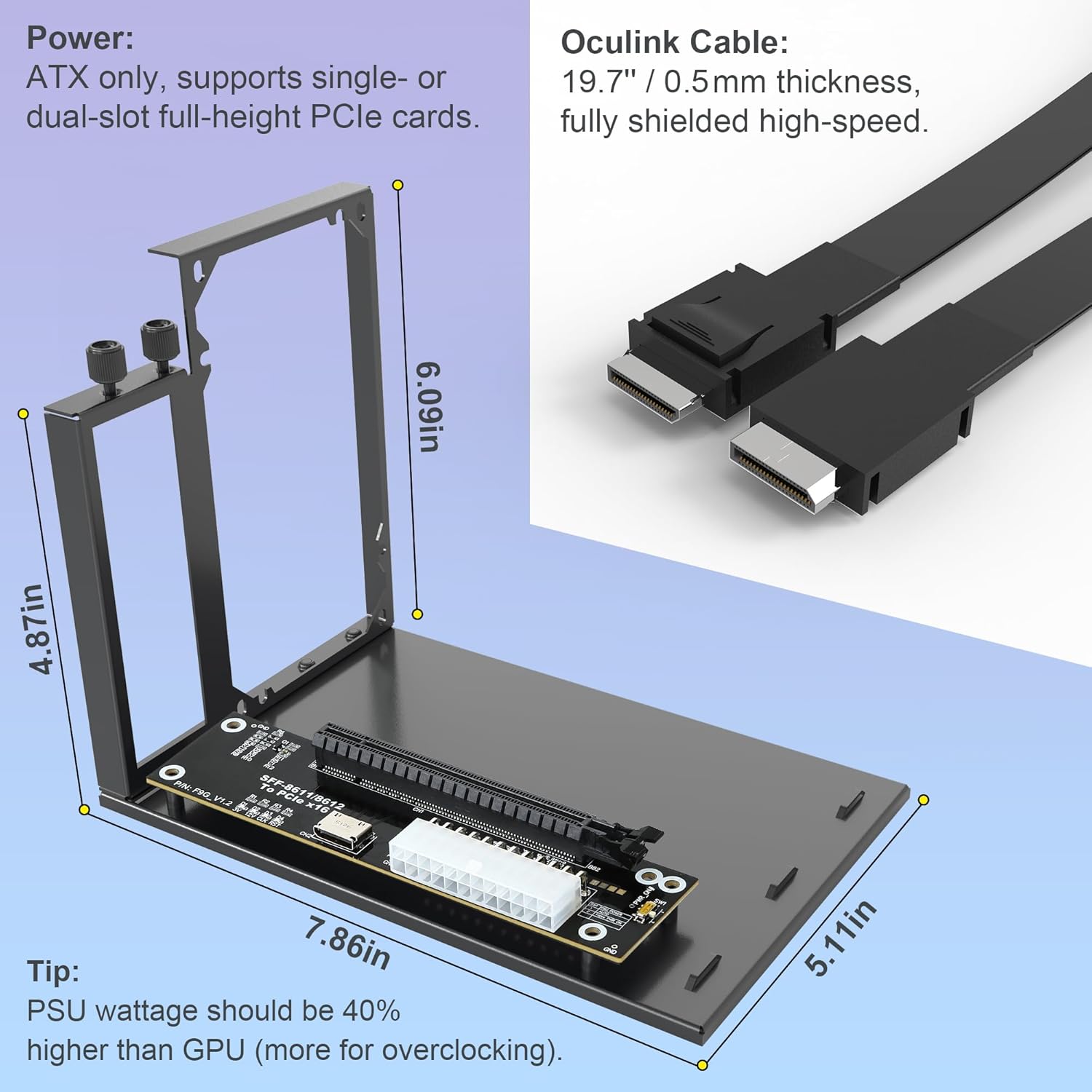 PCIe 4.0 X4 64Gbps EGPUドック（19. - Oculink Gpu Dock Station のレビューと価格